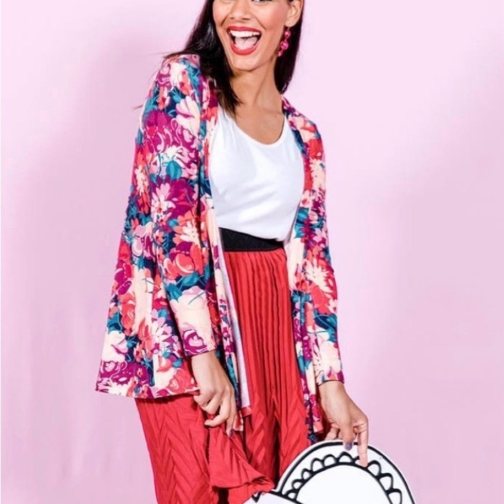 LuLaRoe Floral Maxi Skirt in Red, Pink, Teal, Cream, Purple